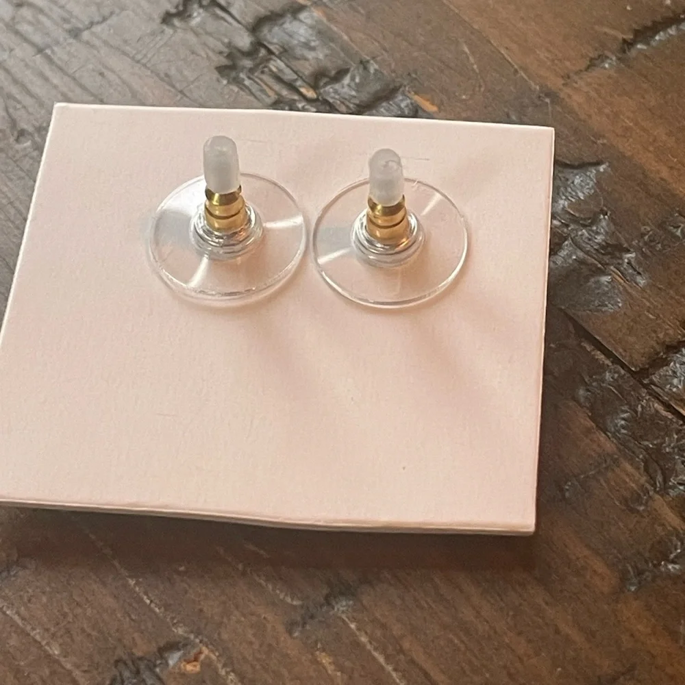 Red, White and Blue Bow Earrings - Gold Tone